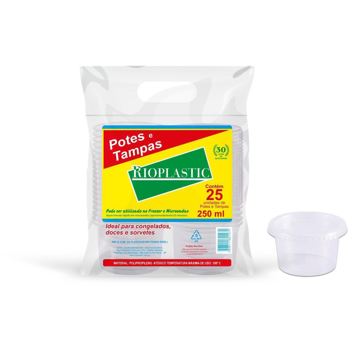 imagem de POTE KIT 250 ML (PC) C/24 UN - RIO PLASTIC
