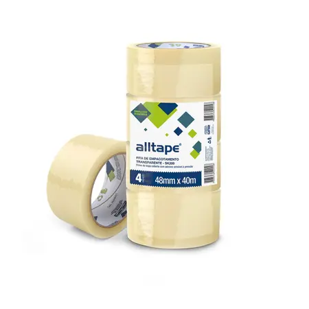 imagem de FITA ADESIVA CRISTAL (RL) 48X40 (GRANDE)C/4 ROLOS - ALLTAPE