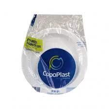 imagem de PRATO DESC. N°15 RASO BRANCO (PCT) C/10 UN - COPOPLAST