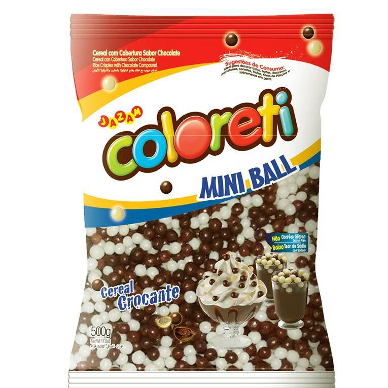 imagem de CEREAL BALL COLORETI MINI AO LEITE/BRANCO (SC) C/500G - JAZAM