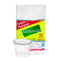 imagem de POTE KIT SOBRE/TAMPA 500 ML (PC) C/25 UN - RIO PLASTIC