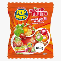 imagem de PIRULITO POP MANIA ASSORTED FRUITS C/CHICLETE (SC) C/50 UN - RICLAN