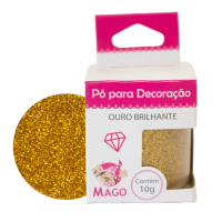 imagem de PO P/ DECORACAO OURO BRILHANTE BRILHO (UN) C/10G - MAGO