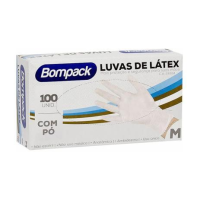 imagem de LUVA LATEX M C/PO (DP)  C/100 UN - BOMPACK