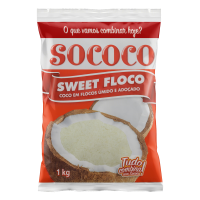 imagem de COCO EM FLOCOS UMIDO E ADOCADO SWEET FLOCO (SC) 1KG - SOCOCO